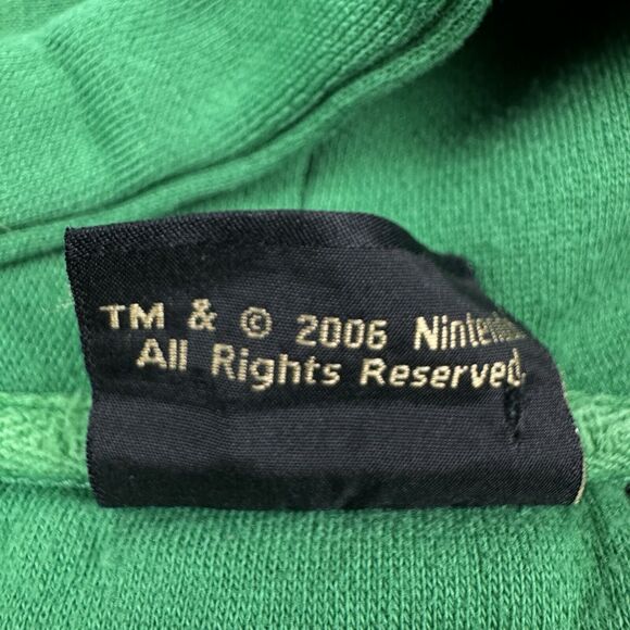 Y2K Nintendo Mens Hoodie Size Large Distressed Zelda Game Sweatshirt Green 2006 - Picture 12 of 16